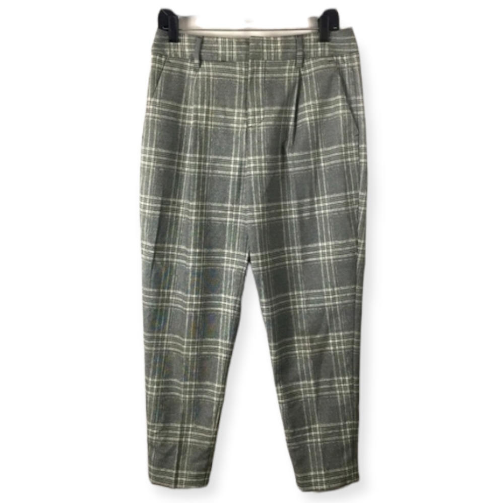 Banana Republic Striped  Plaid Pleated Business Casual High-Waist Capri
